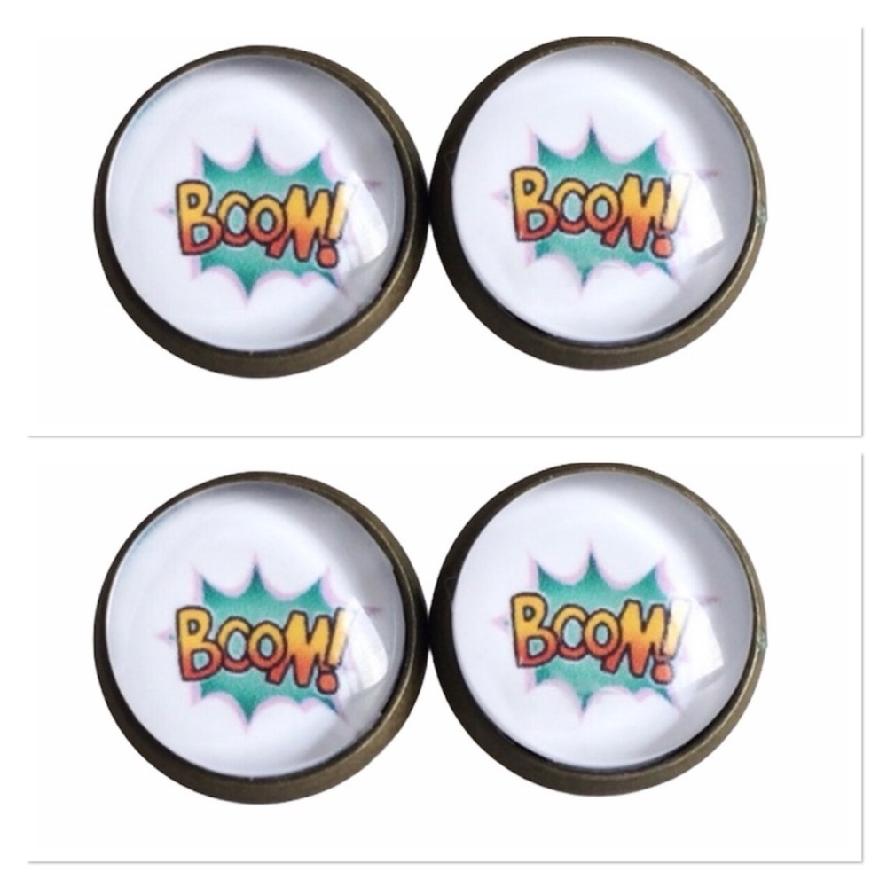 2 for 10🎀 boom bronze tone earrings - Picture 2 of 7